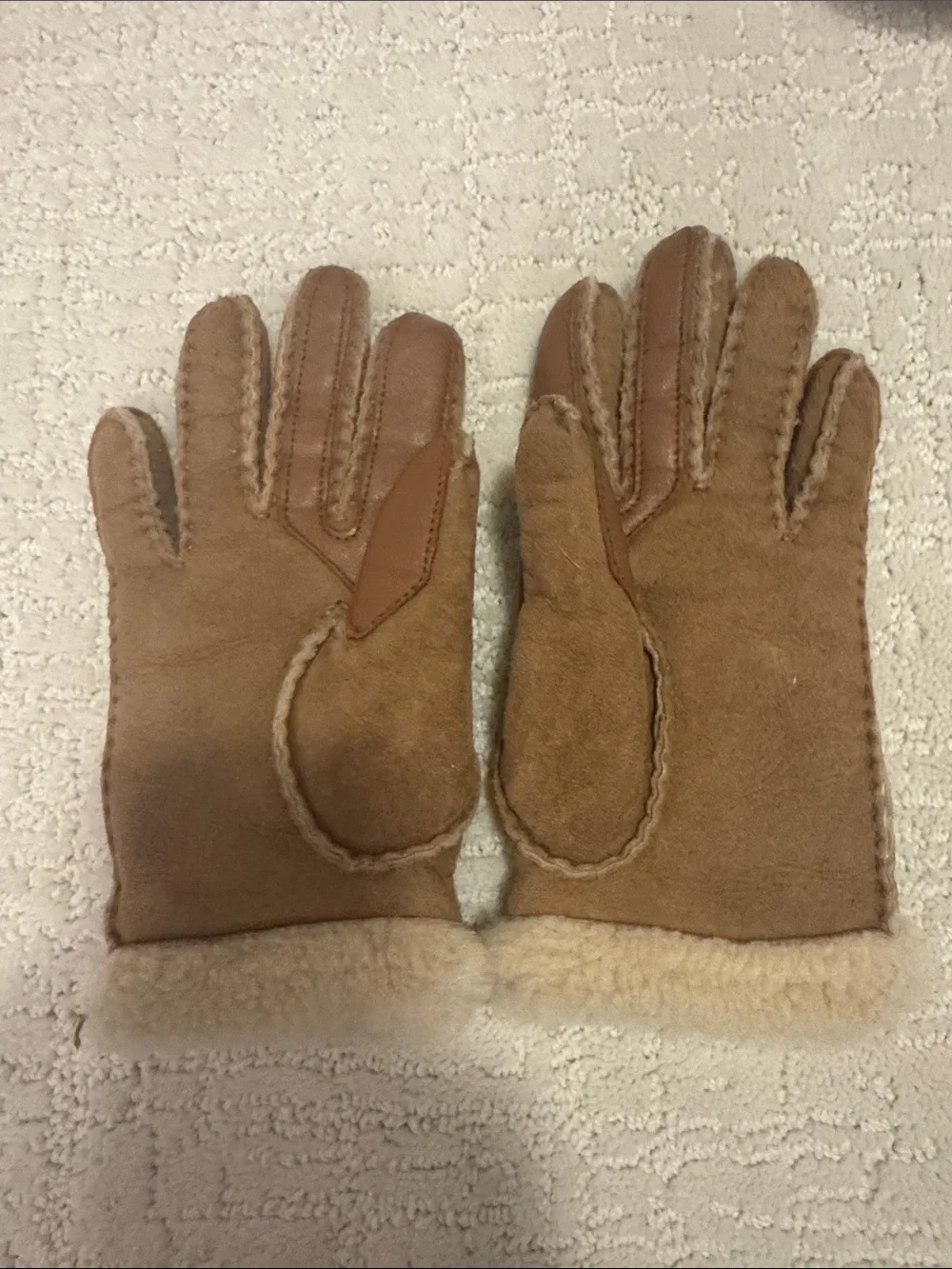 Shearling Lined Suede Gloves in Chestnut Ugg
